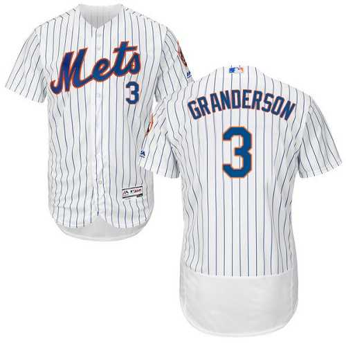 New York Mets #3 Curtis Granderson White(Blue Strip) Flexbase Authentic Collection Stitched MLB Jersey