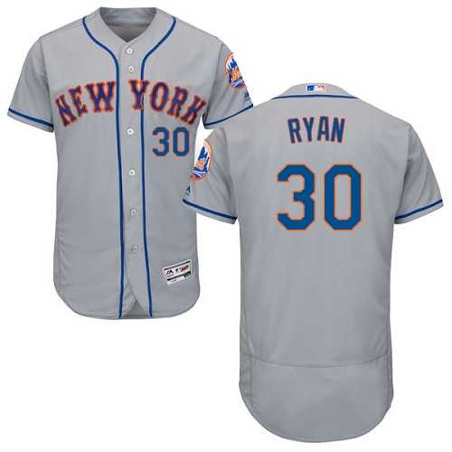 New York Mets #30 Nolan Ryan Grey Flexbase Authentic Collection Stitched MLB Jersey
