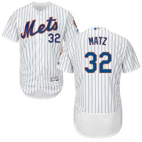 New York Mets #32 Steven Matz White(Blue Strip) Flexbase Authentic Collection Stitched MLB Jersey