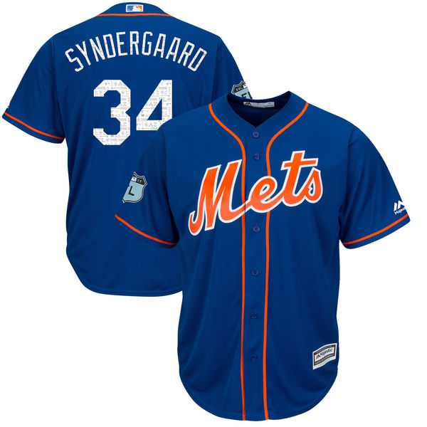New York Mets #34 Noah Syndergaard Royal 2017 Spring Training New Cool Base Stitched Baseball Jersey