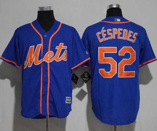 New York Mets #52 Yoenis Cespedes Blue New Cool Base Alternate Home Stitched MLB Jersey