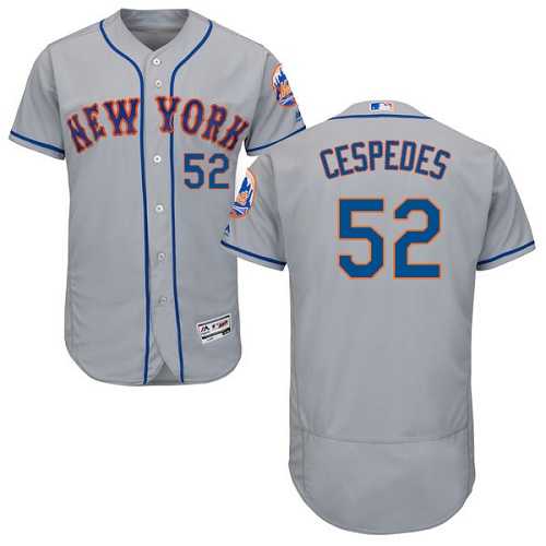 New York Mets #52 Yoenis Cespedes Grey Flexbase Authentic Collection Stitched MLB Jersey