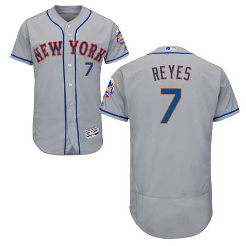 New York Mets #7 Jose Reyes Grey Flexbase Authentic Collection Stitched MLB Jersey