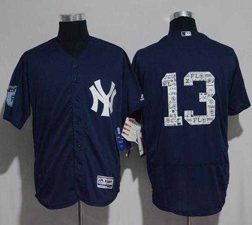 New York Yankees #13 Alex Rodriguez Navy Blue 2017 Spring Training Authentic Flex Base Stitched MLB Jersey