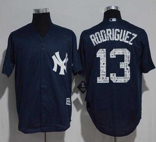 New York Yankees #13 Alex Rodriguez Navy Blue 2017 Spring Training Cool Base Stitched MLB Jersey
