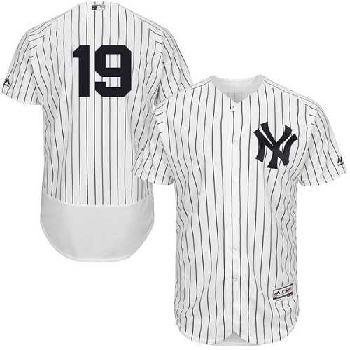 New York Yankees #19 Masahiro Tanaka White Strip Flexbase Authentic Collection Stitched MLB Jersey
