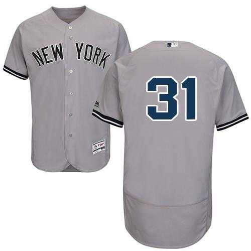 New York Yankees #31 Aaron Hicks Grey Flexbase Authentic Collection Stitched MLB Jersey