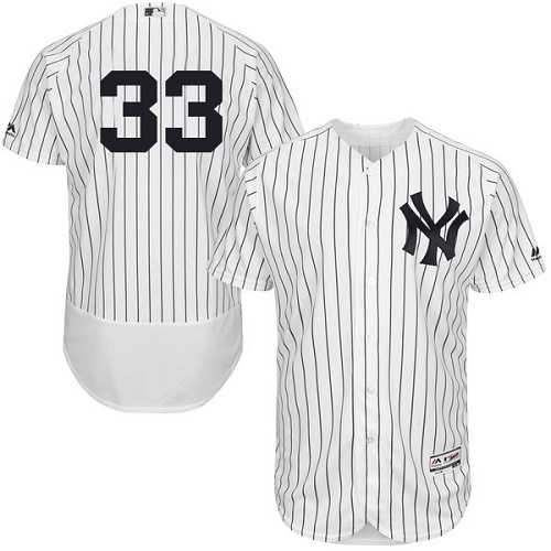 New York Yankees #33 Greg Bird White Strip Flexbase Authentic Collection Stitched MLB Jersey