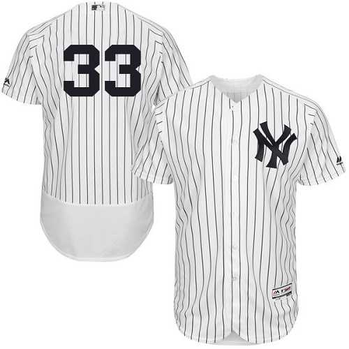 New York Yankees #33 Greg Bird White Strip Flexbase Authentic Collection Stitched MLB Jersey New York Yankees #33 Greg Bird White Strip Flexbase Authentic Collection Stitched MLB Jersey