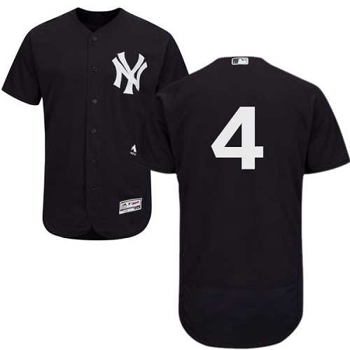 New York Yankees #4 Lou Gehrig Navy Blue Flexbase Authentic Collection Stitched MLB Jersey