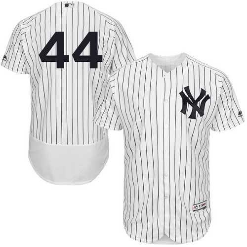 New York Yankees #44 Reggie Jackson White Strip Flexbase Authentic Collection Stitched MLB Jersey New York Yankees #44 Reggie Jackson White Strip Flexbase Authentic Collection Stitched MLB Jersey