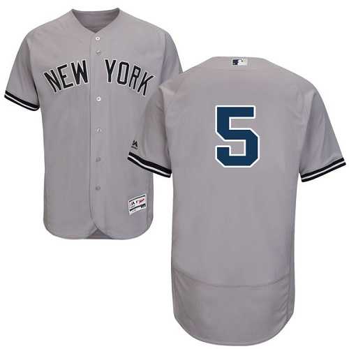 New York Yankees #5 Joe DiMaggio Grey Flexbase Authentic Collection Stitched MLB Jersey