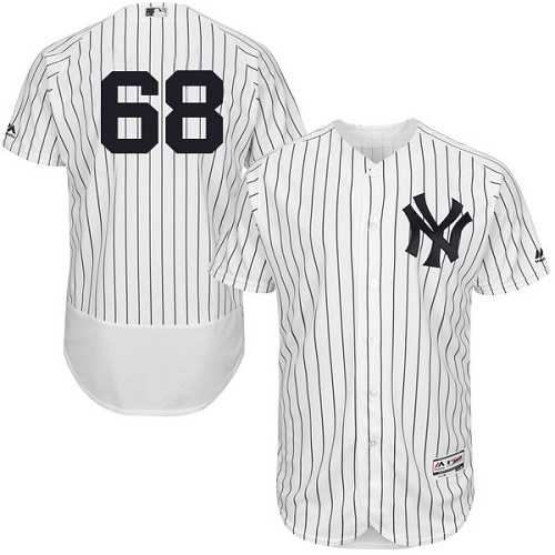 New York Yankees #68 Dellin Betances White Strip Flexbase Authentic Collection Stitched MLB Jersey