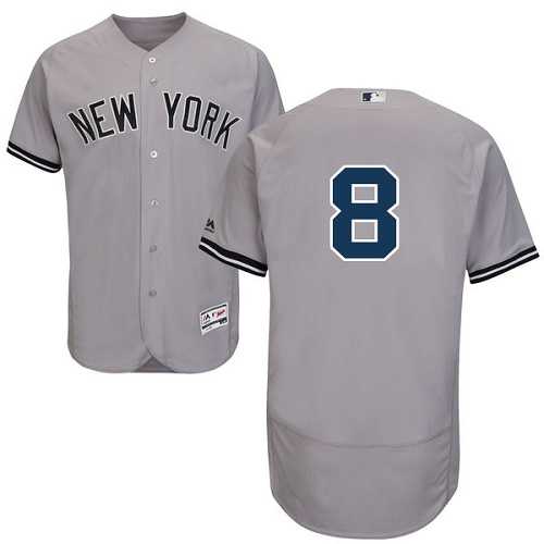 New York Yankees #8 Yogi Berra Grey Flexbase Authentic Collection Stitched MLB Jersey