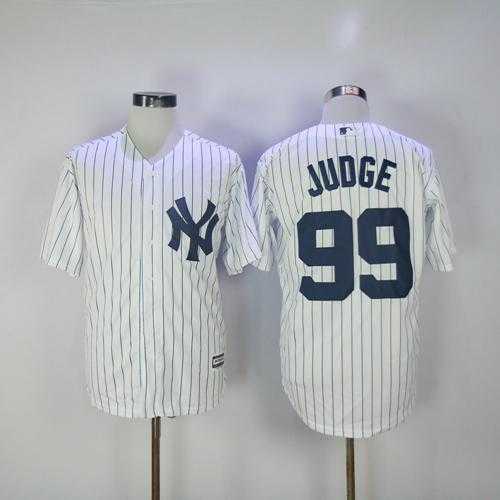 New York Yankees #99 Aaron Judge White Strip New Cool Base Stitched MLB Jersey New York Yankees #99 Aaron Judge White Strip New Cool Base Stitched MLB Jersey