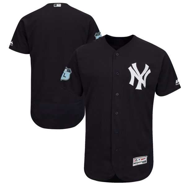New York Yankees Blank Navy 2017 Spring Training Flexbase Authentic Collection Stitched Baseball Jersey