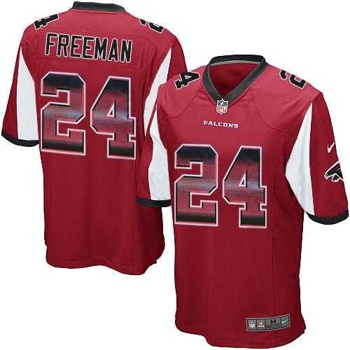 Nike Atlanta Falcons #24 Devonta Freeman Red Team Color Men's Stitched NFL Limited Strobe Jersey