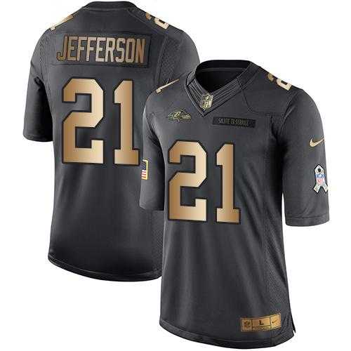 Nike Baltimore Ravens #21 Tony Jefferson Black Men's Stitched NFL Limited Gold Salute To Service Jersey