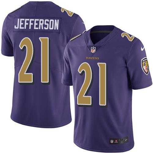 Nike Baltimore Ravens #21 Tony Jefferson Purple Men's Stitched NFL Limited Rush Jersey