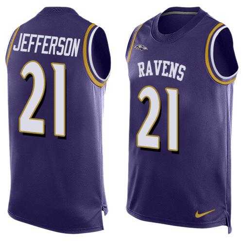 Nike Baltimore Ravens #21 Tony Jefferson Purple Team Color Men's Stitched NFL Limited Tank Top Jersey
