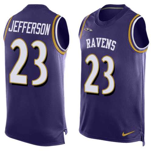 Nike Baltimore Ravens #23 Tony Jefferson Purple Team Color Men's Stitched NFL Limited Tank Top Jersey