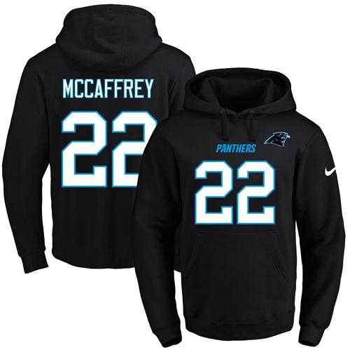Nike Carolina Panthers #22 Christian McCaffrey Black Name & Number Pullover NFL Hoodie