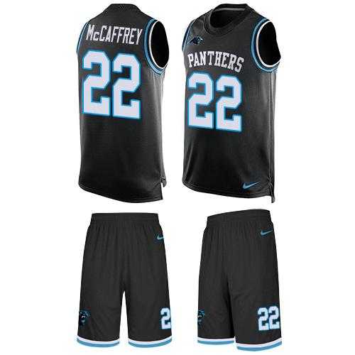 Nike Carolina Panthers #22 Christian McCaffrey Black Team Color Men's Stitched NFL Limited Tank Top Suit Jersey