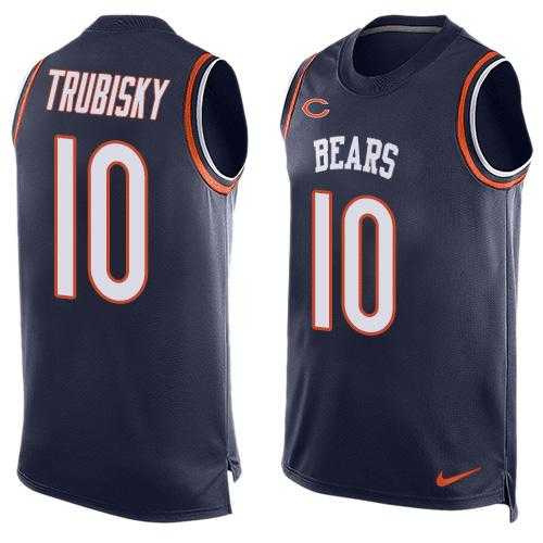 Nike Chicago Bears #10 Mitchell Trubisky Navy Blue Team Color Men's Stitched NFL Limited Tank Top Jersey