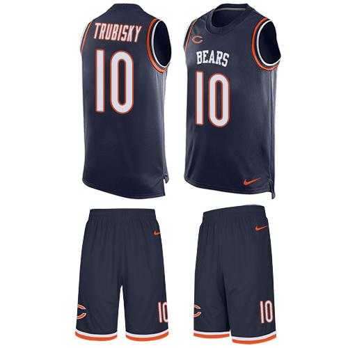 Nike Chicago Bears #10 Mitchell Trubisky Navy Blue Team Color Men's Stitched NFL Limited Tank Top Suit Jersey