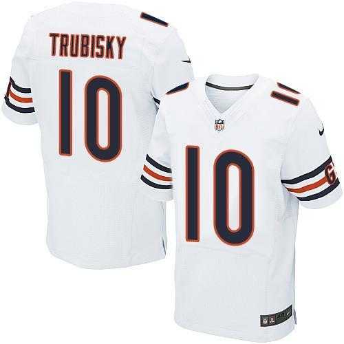 Nike Chicago Bears #10 Mitchell Trubisky White Men's Stitched NFL Elite Jersey