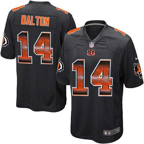 Nike Cincinnati Bengals #14 Andy Dalton Black Team Color Men's Stitched NFL Limited Strobe Jersey