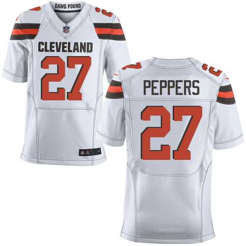 Nike Cleveland Browns #27 Jabrill Peppers White Men's Stitched NFL New Elite Jersey