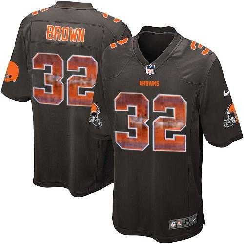 Nike Cleveland Browns #32 Jim Brown Brown Team Color Men's Stitched NFL Limited Strobe Jersey