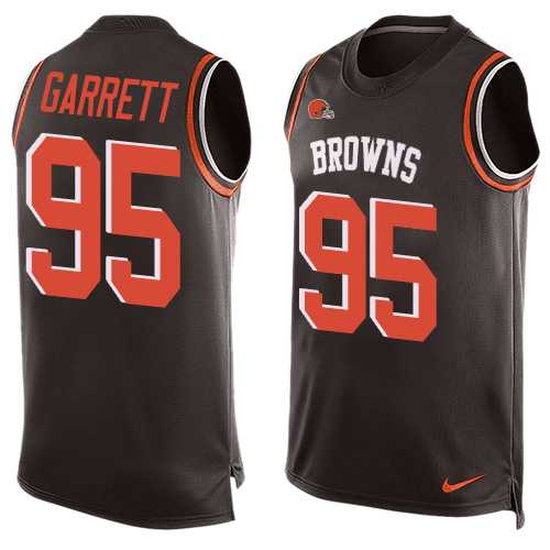 Nike Cleveland Browns #95 Myles Garrett Brown Team Color Men's Stitched NFL Limited Tank Top Jersey
