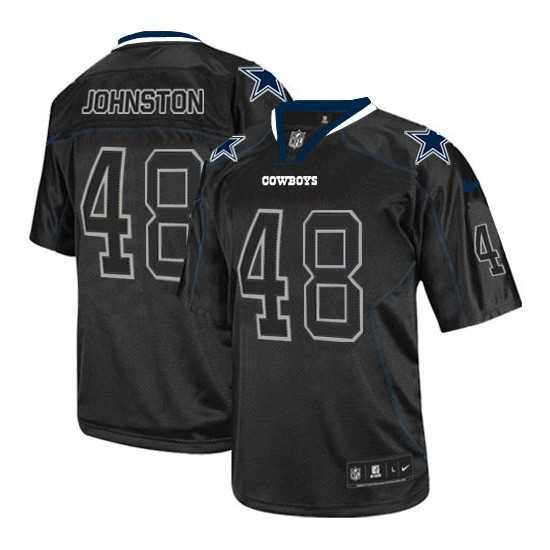 Nike Dallas Cowboys #48 Daryl Johnston Lights Out Black Men's Stitched NFL Elite Jersey
