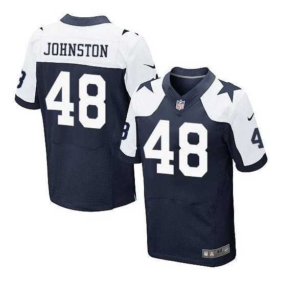 Nike Dallas Cowboys #48 Daryl Johnston Navy Blue Thanksgiving Throwback Men's Stitched NFL Elite Jersey