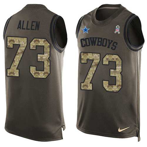 Nike Dallas Cowboys #73 Larry Allen Green Men's Stitched NFL Limited Salute To Service Tank Top Jersey