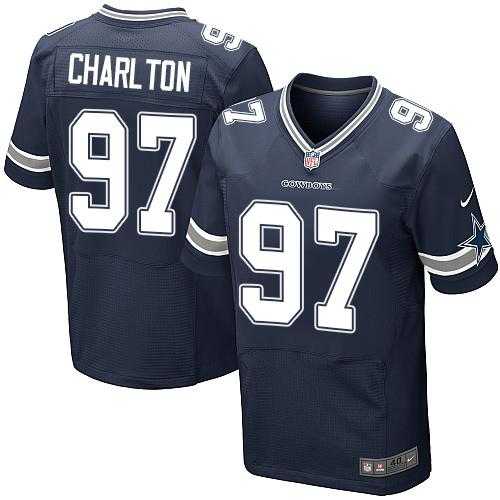 Nike Dallas Cowboys #97 Taco Charlton Navy Blue Team Color Men's Stitched NFL Elite Jersey