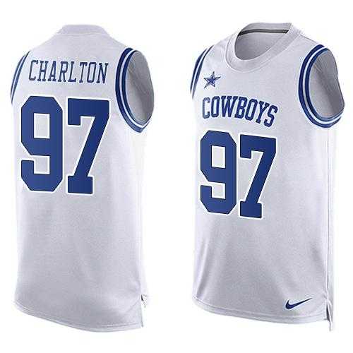 Nike Dallas Cowboys #97 Taco Charlton White Men's Stitched NFL Limited Tank Top Jersey