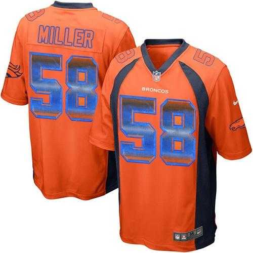 Nike Denver Broncos #58 Von Miller Orange Team Color Men's Stitched NFL Limited Strobe Jersey