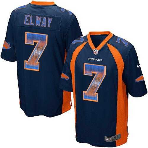 Nike Denver Broncos #7 John Elway Navy Blue Alternate Men's Stitched NFL Limited Strobe Jersey