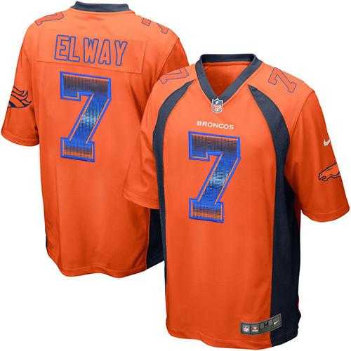Nike Denver Broncos #7 John Elway Orange Team Color Men's Stitched NFL Limited Strobe Jersey