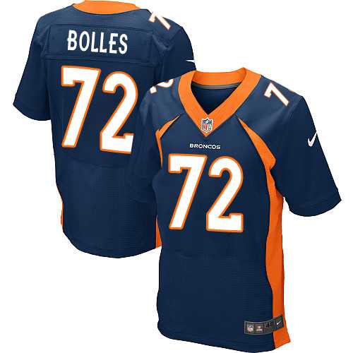 Nike Denver Broncos #72 Garett Bolles Navy Blue Alternate Men's Stitched NFL New Elite Jersey