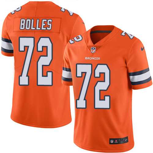 Nike Denver Broncos #72 Garett Bolles Orange Men's Stitched NFL Limited Rush Jersey