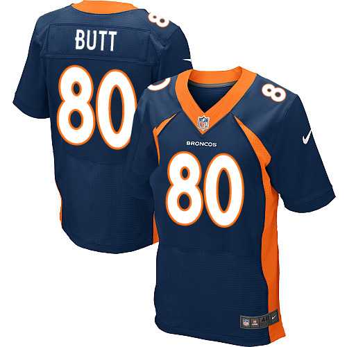 Nike Denver Broncos #80 Jake Butt Navy Blue Alternate Men's Stitched NFL New Elite Jersey