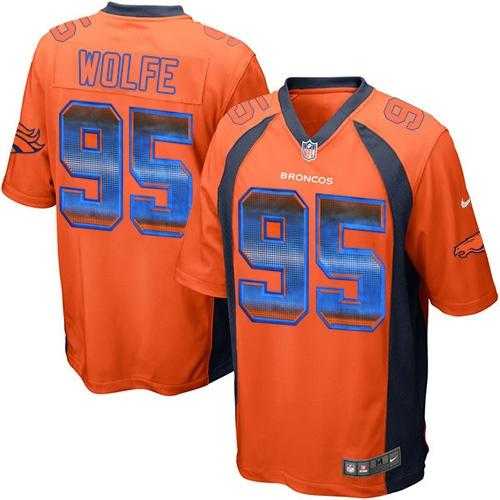 Nike Denver Broncos #95 Derek Wolfe Orange Team Color Men's Stitched NFL Limited Strobe Jersey