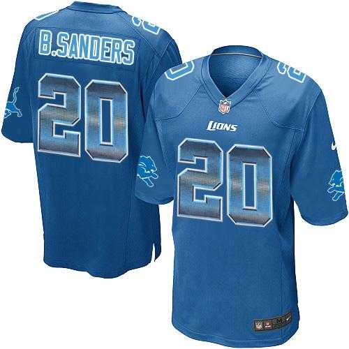 Nike Detroit Lions #20 Barry Sanders Blue Team Color Men's Stitched NFL Limited Strobe Jersey