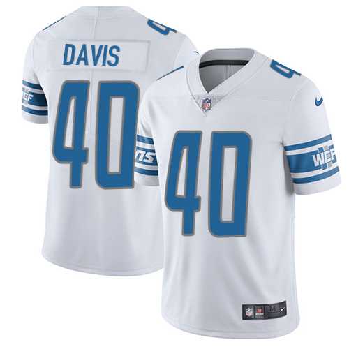 Nike Detroit Lions #40 Jarrad Davis White Men's Stitched NFL Elite Jersey