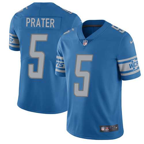 Nike Detroit Lions #5 Matt Prater Blue Team Color Men's Stitched NFL Limited Jersey