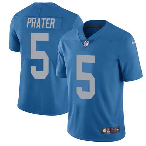 Nike Detroit Lions #5 Matt Prater Blue Throwback Men's Stitched NFL Limited Jersey